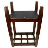 Antique MAHOGANY UMBRELLA RACK Wood Cane Stand w/ Tray ARTS & CRAFTS Entry Foyer