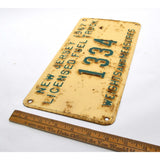 Vintage 1967 "COAL TRUCK" N.J LICENSE PLATE No. 1334 "WEIGHTS AND MEASURES" Rare