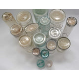 Antique BOTTLE LOT OF 16 CANNING JARS + 1 GLASS LID! Milk PICKLE & MORE BOTTLES!