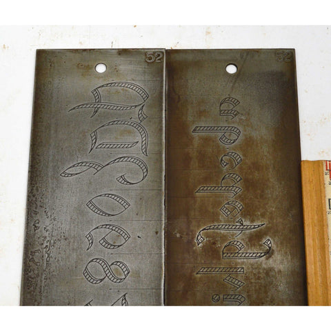 Antique ENGRAVING FONT PLATE Lot of 8 Mixed/Unbranded ENGRAVER/PANTOGRAPH Plates