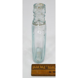 Antique GLASS LIQUOR BOTTLE Mini 3.75" MINIATURE POCKET FLASK Whiskey Hip Nipper