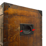 Antique DOVETAIL WOOD MACHINIST CHEST Sexy Old 2-DRAWER TOOL BOX Brass Hardware