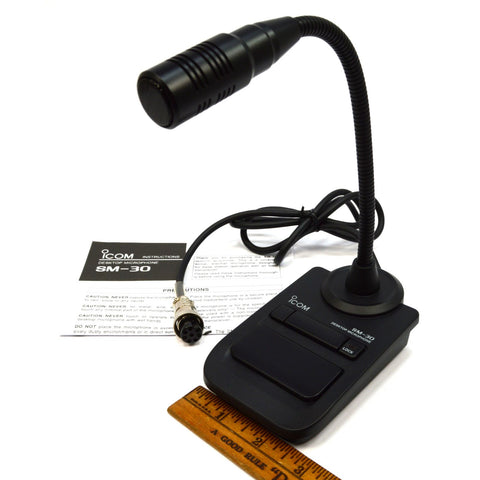 Brand New! iCOM DESKTOP MICROPHONE No. SM-30 Ham Radio COMPLETE IN OPENED BOX!!