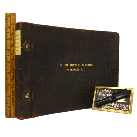 Antique MACHINIST BOOK & SAMPLE LOT Original Photos! J. ROYLE MACHINES + Cutter!