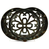 Salvaged CAST IRON PATIO CHAIR (No Legs) w/ ROSE MOTIF Lawn/Garden Decor BLACK