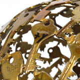 Vintage FOLK ART GLOBE-BALL-SPHERE 8" Made of "TAJ BEST" STEEL KEYS Brass-Look