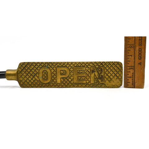 Antique BRASS & IRON "OPEN / CLOSED" HANGING SIGN Door Knob/Handle or Fireplace