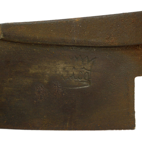 Antique IRON SHEEP SHEARS Illegible/Parital CROWN LOGO ENGLAND? Primitive c.19th