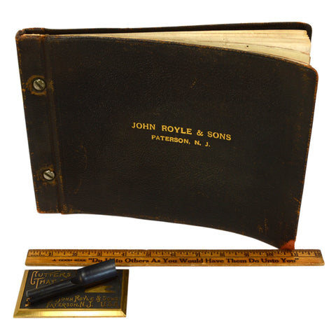 Antique MACHINIST BOOK & SAMPLE LOT Original Photos! J. ROYLE MACHINES + Cutter!