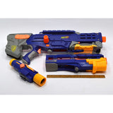 NERF LOT; LONGSHOT CS-6 BLASTER **ISSUE** + C-307a PULL-BACK PISTOL + 30 Darts