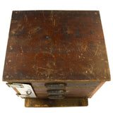 Antique HOMEMADE 3-DRAWER CABINET Unusual LOCK-PLATE Tool Chest OLD GREEN PAINT!