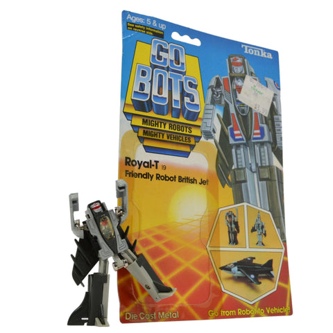 Vintage TONKA GOBOTS "ROYAL-T" #19 Friendly Robot BRITISH JET PLANE w/ Card-Back