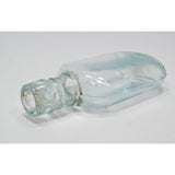 Antique GLASS LIQUOR BOTTLE Mini 3.75" MINIATURE POCKET FLASK Whiskey Hip Nipper