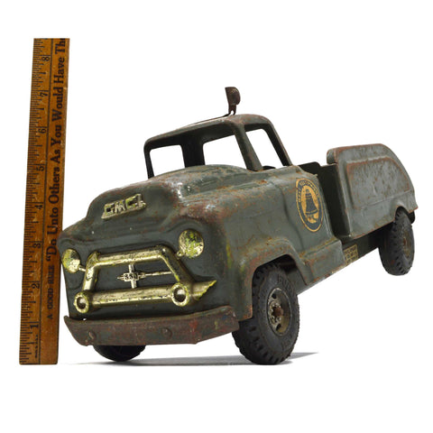 Vintage BUDDY L "GMC 550" Prs'd Steel "BELL TELEPHONE" SERVICE TRUCK Rough Shape