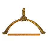 Antique NAUTICAL BRASS FIREPLACE RACK w/ 2 Tools "DON FERNANDO" SHIP Hearthware