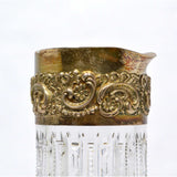 VTG/Antique CUT GLASS or CRYSTAL? PITCHER w/ "STERLING SILVER" MOUNT Tall-Skinny