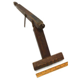 Antique CARPET STRETCHER TOOL Original Sticker "IRA P. WARNER'S CELEBRATED" Wood