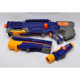 NERF LOT; LONGSHOT CS-6 BLASTER **ISSUE** + C-307a PULL-BACK PISTOL + 30 Darts
