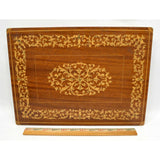 Vintage INLAID & LACQUERED WOOD TRINKET CHEST *Broken Music Box* & MISSING FEET