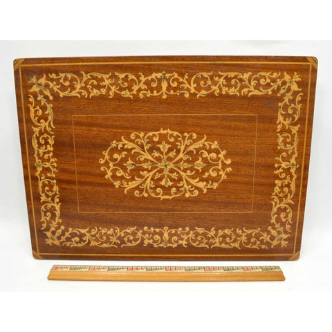 Vintage INLAID & LACQUERED WOOD TRINKET CHEST *Broken Music Box* & MISSING FEET