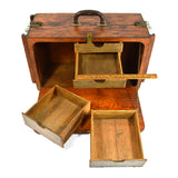 Vintage HOMEMADE WOOD MACHINIST CHEST Unusual & Weird CUSTOM TOOL BOX 4-Drawers!