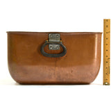 Antique HEAVY COPPER & TIN TUB/WASH-BASIN 14-Gallons CAST IRON HANDLES 27 lbs!!