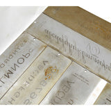 Antique "CRONITE" ENGRAVING FONT PLATE Lot of 10 Plates for ENGRAVER/PANTOGRAPH