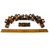 Antique POOL CUE STICK RACK CLIPS Lot of 8 Salvaged Hardware WOOD & STEEL c.1914