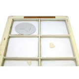 Antique SALVAGED 6-PANE WOOD WINDOW Old White Paint w/ 1972 TOT FINDER STICKER!
