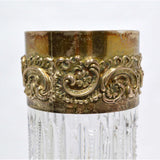 VTG/Antique CUT GLASS or CRYSTAL? PITCHER w/ "STERLING SILVER" MOUNT Tall-Skinny