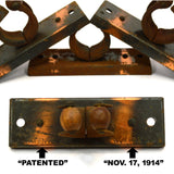 Antique POOL CUE STICK RACK CLIPS Lot of 8 Salvaged Hardware WOOD & STEEL c.1914