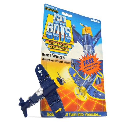 Vintage TONKA GOBOTS "BENT WING" Guardian Robot WWII FIGHTER PLANE w/ CARD-BACK!