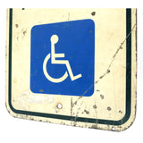 Vintage RESERVED PARKING SIGN 12x18 HANDICAP Blue & Green on White GREAT PATINA!