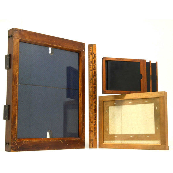 Antique LARGE 8X10 PRINTING FRAME + KODAK "MASKIT" & #3 PLATE HOLDER 3-Piece Lot