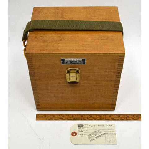 Vintage KEUFFEL ESSER K&E WOOD BOX Finger-Jointed TRANSIT CASE Neat Latch/Strap!