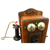 Antique WESTERN ELECTRIC OAK WALL PHONE No. 317-H Cathedral-Top KELLOGG c.1907