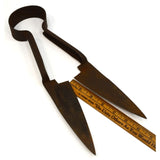 Antique IRON SHEEP SHEARS Illegible/Parital CROWN LOGO ENGLAND? Primitive c.19th