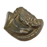 VTG/Antique BRASS-BRONZE HORSE-HEAD PAPERWEIGHT 3", 12.8 oz. Charm TRINKET Decor