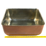 Antique HEAVY COPPER & TIN TUB/WASH-BASIN 14-Gallons CAST IRON HANDLES 27 lbs!!
