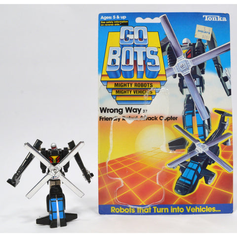 Vintage TONKA GOBOTS "WRONG WAY" #37 Friendly Robot ATTACK COPTER w/ CARD-BACK!!