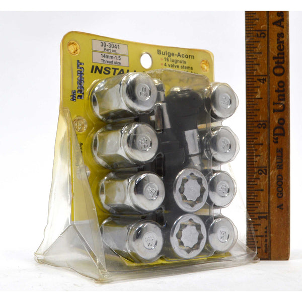 New (Open Box) MR LUGNUT "INSTALLATION KIT" 16 Lugs 30-3041 Bulge-Acorn 14mm-1.5