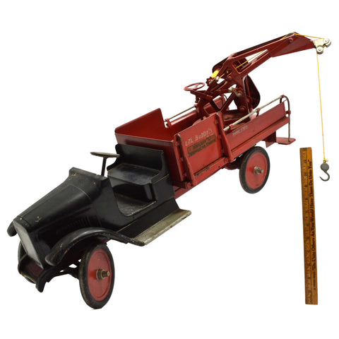 Antique BUDDY L "WRECKING TRUCK" No. 209 Pressed Steel TOW TRUCK Rare Wrecker!!
