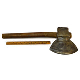 Antique HEWING BROAD AXE by "J. HICKS" Yankee/NY Pattern UNIQUE REPAIR JOB Rare!