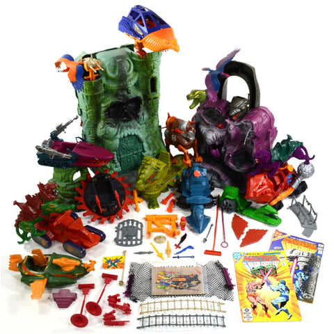 Vintage HUGE MOTU LOT He-Man SNAKE-CASTLE-GRAYSKULL Vehicles ANIMAL FIGURES +++
