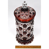 Vintage RUBY RED 'CUT-TO-CLEAR' CRYSTAL JAR Signed "BARTHMANN 1976 100/5" Lovely