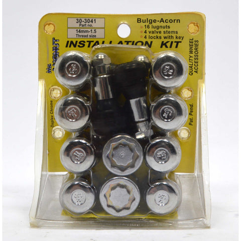 New (Open Box) MR LUGNUT "INSTALLATION KIT" 16 Lugs 30-3041 Bulge-Acorn 14mm-1.5