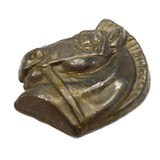 VTG/Antique BRASS-BRONZE HORSE-HEAD PAPERWEIGHT 3", 12.8 oz. Charm TRINKET Decor
