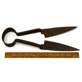 Antique IRON SHEEP SHEARS Illegible/Parital CROWN LOGO ENGLAND? Primitive c.19th