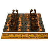 Antique POOL CUE STICK RACK CLIPS Lot of 8 Salvaged Hardware WOOD & STEEL c.1914