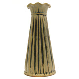 Antique WELLER "LOUELLA" BUD VASE 6.75" w/ Ruffle Lip MATTE GLAZED Yellow Flower